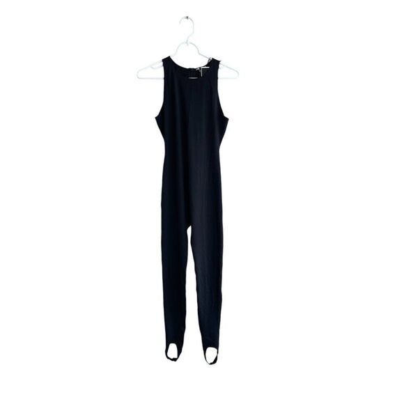 Zara Womens Jumpsuit M Black Sleeveless Skinny Stretch Performance 1355/513 NWT - Picture 2 of 16